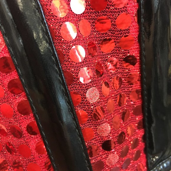 *LAST CHANCE* Red Sequin Overbust Corset - Minor Defect - Picture 3 of 3